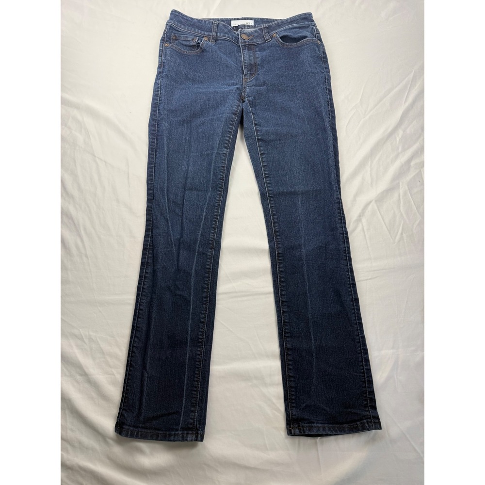 Ann Taylor Loft Curvy Straight Jeans Dark Wash Denim Blue Size 26 / 2P Petite